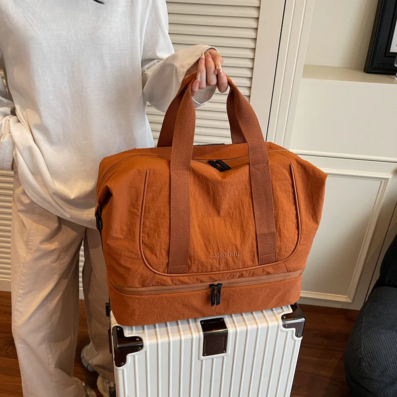 

Casual Large-Capacity Travel Bag Women's Handbag Outing Lightweight Storage Luggage Bag Dry and Wet Separation Sports Fitness Ba