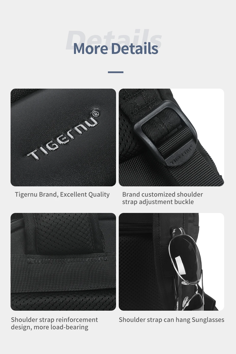 Tigernu Erweiterbare Rucksäcke Für Männer 15,6 zoll Laptop Rucksack Männliche Dünne Business Rucksäcke Schule Reisetasche College Schul – Detail 22