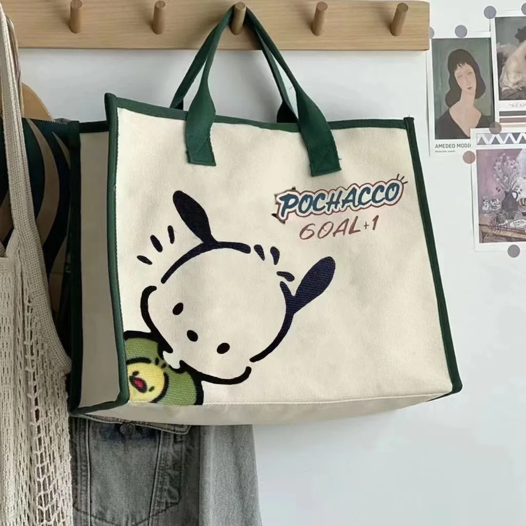 Sanrio Pochacco torebka brezentowa Anime urocza damska torba Crossbody Kawaii o dużej pojemności torba na ramię torebka studencka