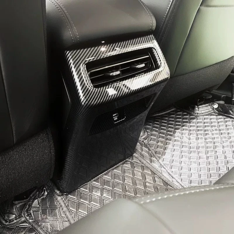 For Haval Raptors Fuel Edition Carbon Fiber Pattern Protective Patch Rear Armrest Box Air Outlet Anti Kick Panel