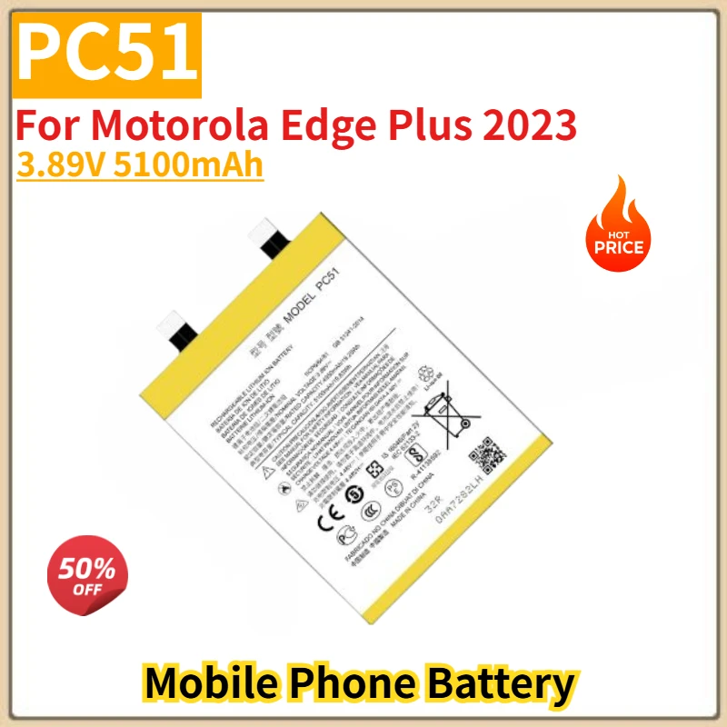 

PC51 High Quality Phone Battery 3.89V 5100mAh For Motorola Edge Plus 2023 Brand New Replacement Battery