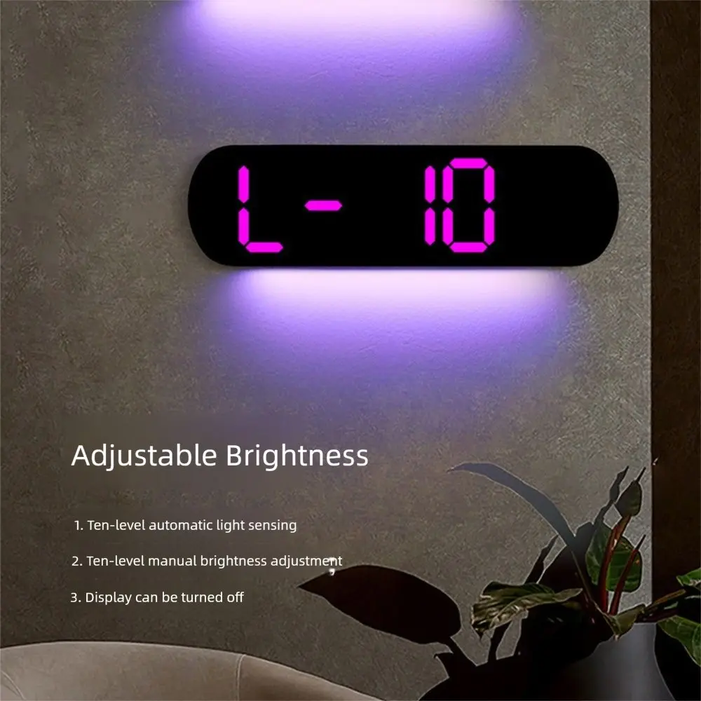 

Simple Large Display Digital Wall Clock Wall Mounted Multifunctional Alarm Clock with Time Date Temperature LED Clock Home Decor