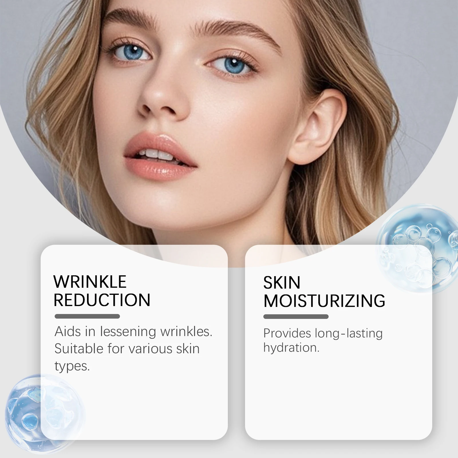 حمض الهيالورونيك تغذي كريم وجه تعزيز إنتاج الكولاجين رفع كفاف الجلد المكرر المسام ترطيب ثبات غسول الوجه