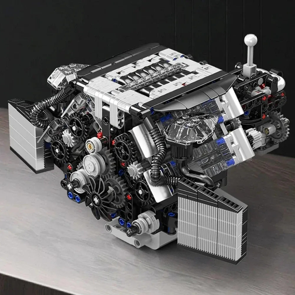 몰드 킹 10230 자동차 엔진 모델 브릭 장난감 모터 구동 A8 자동차 W12 엔진 블록 조립 테크니컬 모터 파워 세트 선물