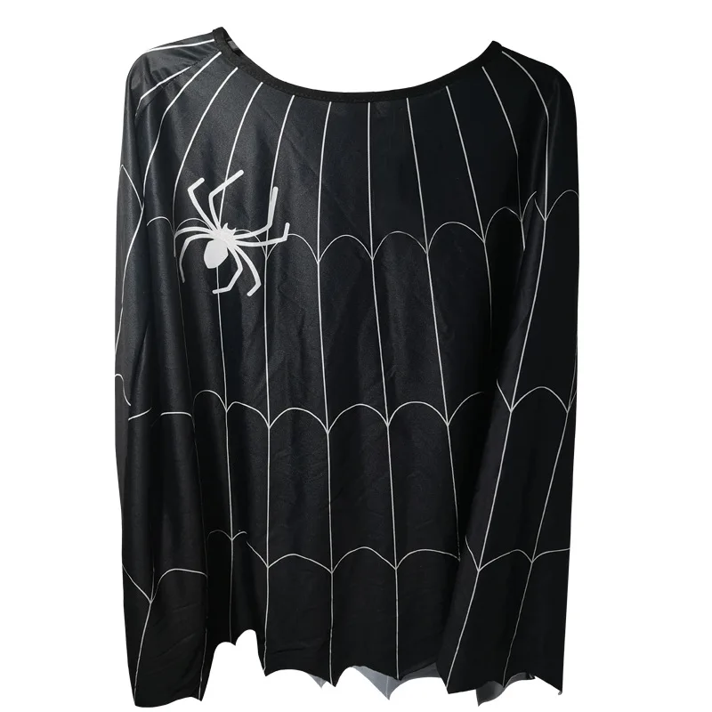 Neu eingetroffen: Schwarzes gruseliges Spinnennetz-Karnevalskostüm für Damen, Spinnennetz-Poncho-Kostüm für Erwachsene 2026 – Detail 3
