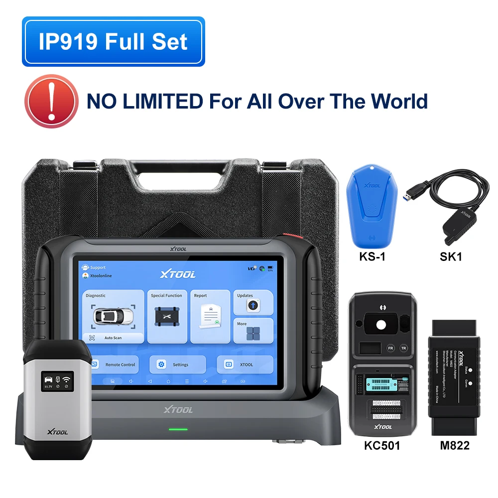 XTOOL IP919 Bluetooth Automotive Scanner ECU Coding 51+ Resets Car
