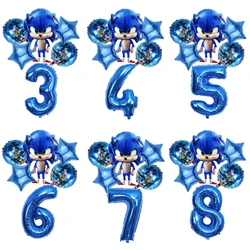 Cartoon Sonic Digital Balloon para festa de aniversário, Banner Decoration Set, Festa de aniversário infantil