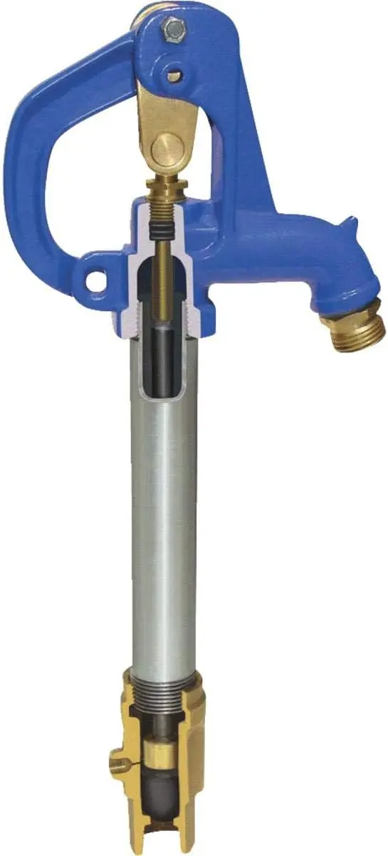Frost Free Yard Hydrant Outdoor Water Faucet, Freezeless Ground Water Hydrant, Heavy Duty Galvanized Steel Standpipe, Garden Pasture Irrigation Valve, Rust Resistant Blue Water Dispenser