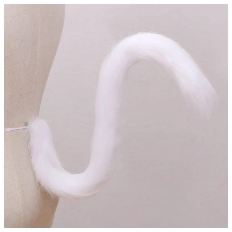 Anime Fur Tail Simulation Tail Cat Lolita Beast Ear Beast Cosplay Handmade Long Hair Cat Tail Halloween Party Accessories