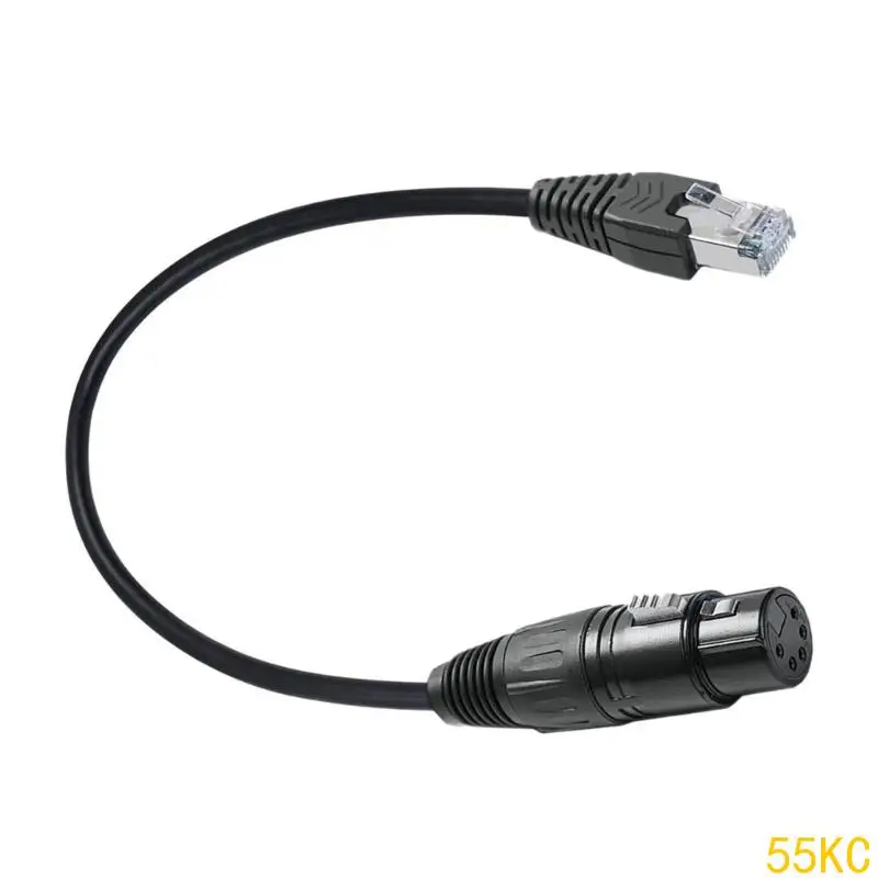 55KC XLR5P RJ45 Adaptador conversión Cable antislip Bloqueo PVC flexible PVC para Audios Mixer 5PXLR HEMBLE A RJ45 CORDAD