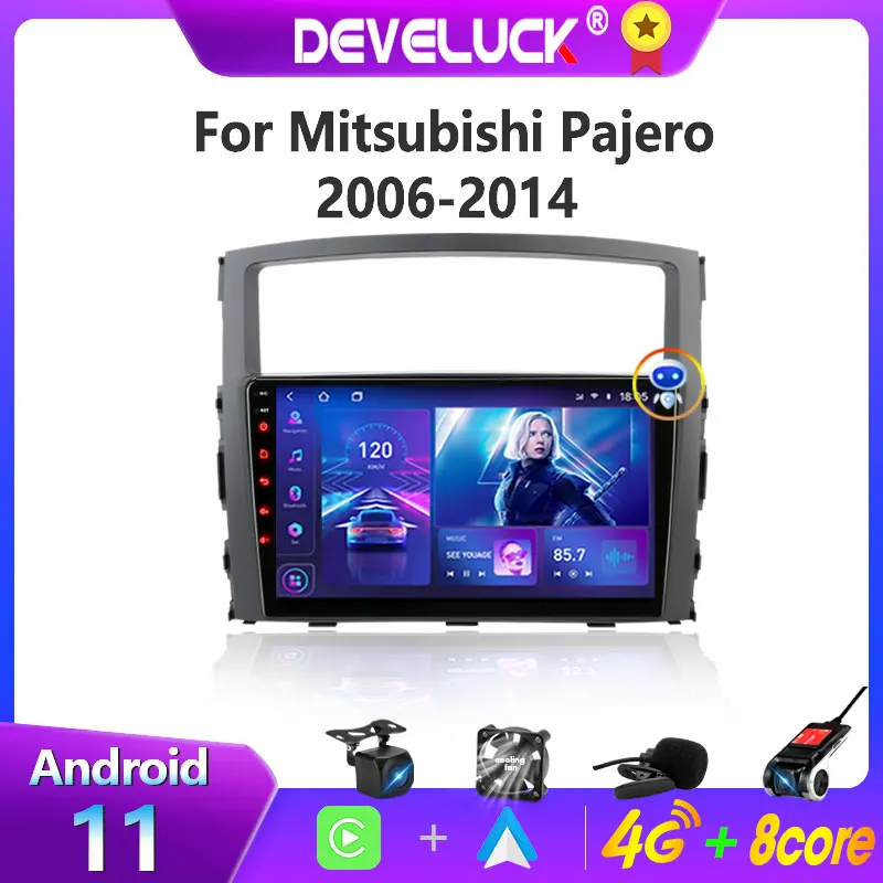 

2 Din Android 11 Car Radio For Mitsubishi Pajero 4 V80 V90 2006 - 2014 Multimedia Video Player Navigation GPS Carplay Auto DSP