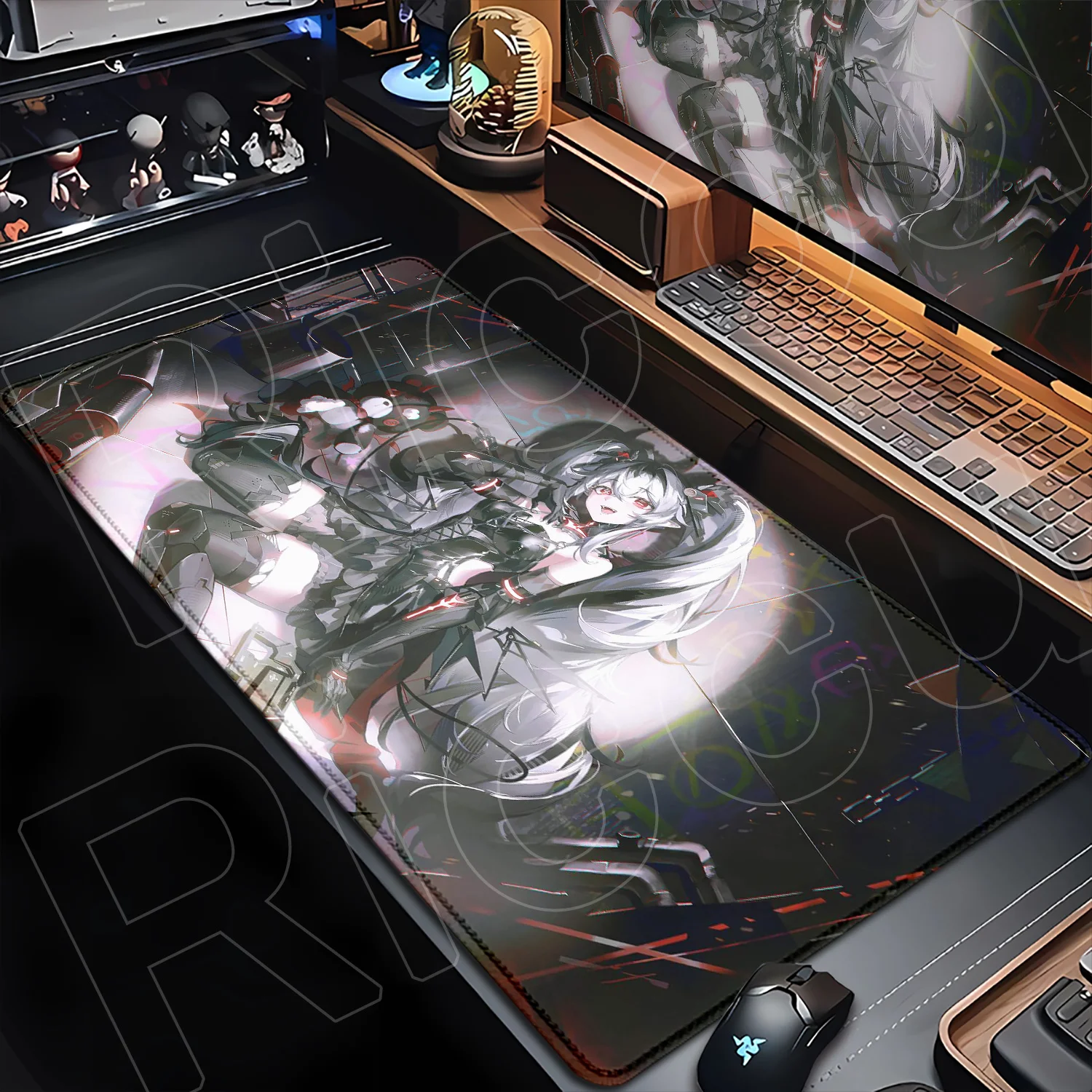 Non-Slip Laptop Large Rubber Anime Mousepad XXL Punishing Gray Raven Mouse Pad Gaming Accessories Office Gamer Keyboard Desk Mat