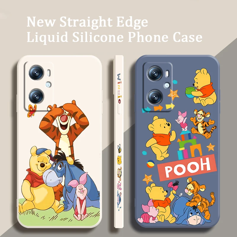 

Disney Winnie Pooh Bear For OPPO A98 A78 A94 A76 A74 A73 A53 2020 Reno 9 8 7 6 5 5G Liquid Left Rope Cover Capa Fundas