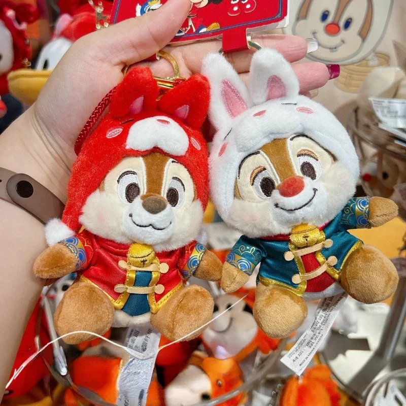 オリジナルディズニーチップデール漫画ぬいぐるみキーホルダーバックパックペンダントファンコレクション子供の誕生日クリスマスプレゼント