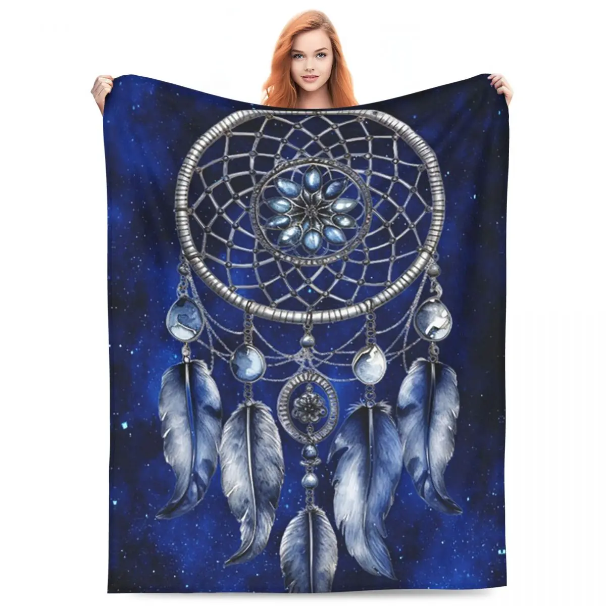 Celestial Dreams Enchanted Dreamcatcher Blanket Flannel Throw Blanket Throw Blankets for Bedroom Office Throws Bedspread Quilt