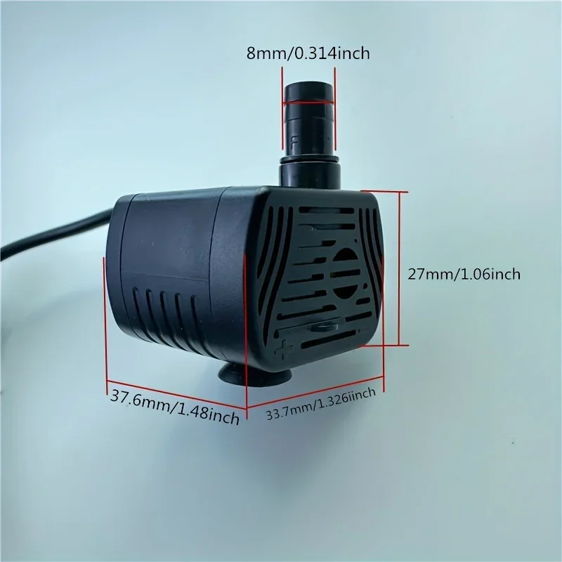 Bomba de agua sumergible para acuario, minibomba Solar de 5V, enchufe USB, 3W, CC 5,5 V-12V, 1 piezas