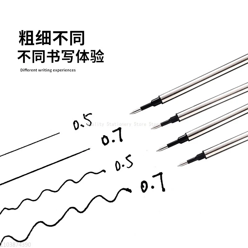 Imagem -02 - Jiinhao-gel Cartucho de Tinta 0.5 mm e 0.7 mm Recarga Cartucho de Tinta Preta para Escritório Escola Estudante Artigos de Papelaria Luxo ou 10 Pcs