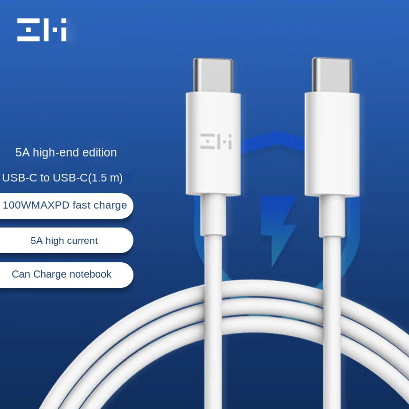 CukTech ZMI USB Type C Cable USB C To USB C Cable PD100W Fast Charging For Apple15 Xiaomi Samsung Phone Tablets Notebook Android