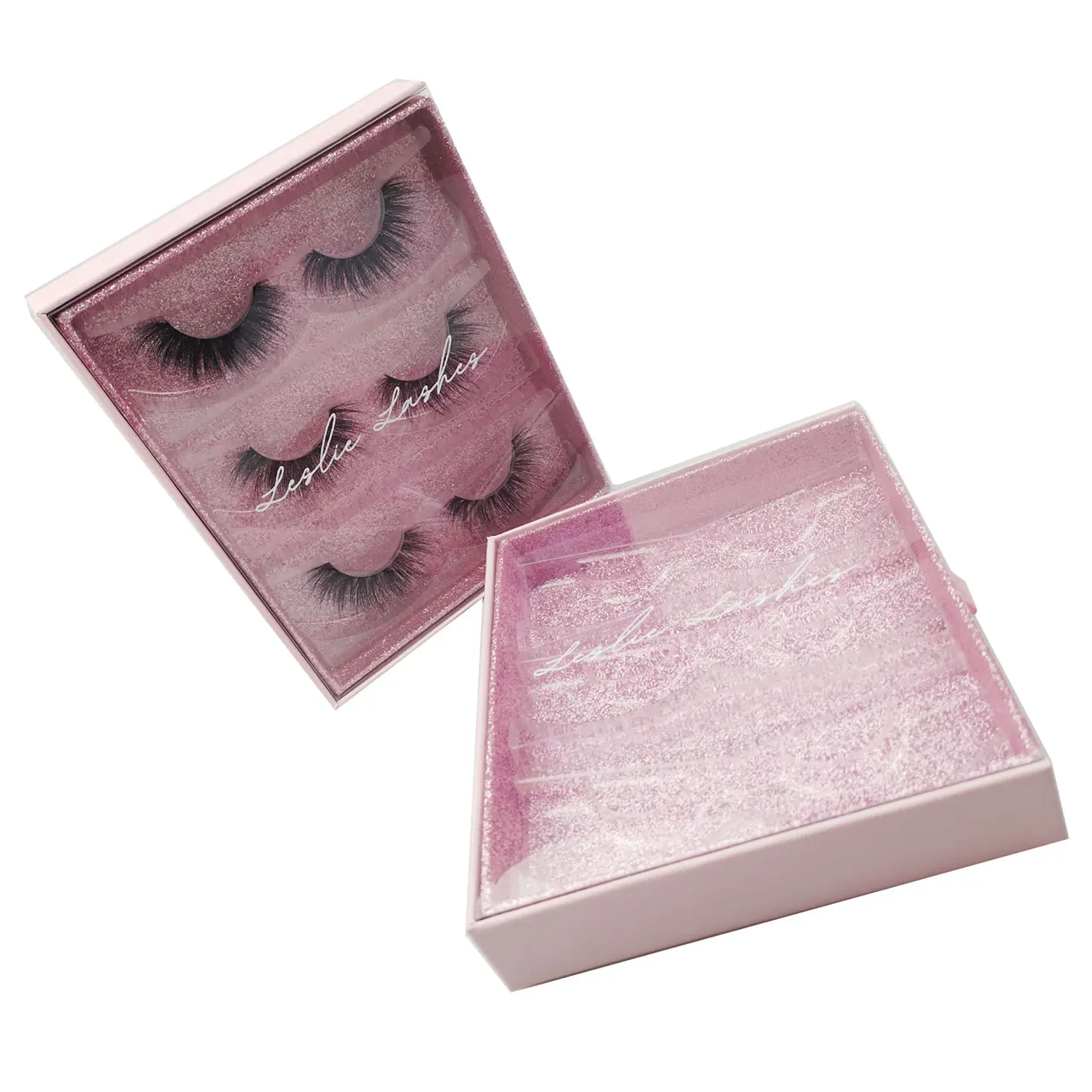 Wholesale 3 Pair Eyelashes Packaging Boxes Customize Logo Fake 3d Mink Lashes Package Empty Rectangle Fluffy Mink Lashes case