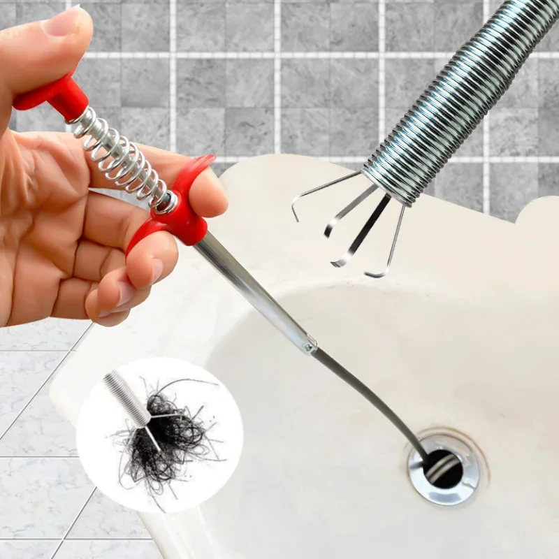 אינסטלציה ארבע-טופר וו dddger, כלי שירותים ידני לתפוס שיער ניקוי clogging בית ניקוי
