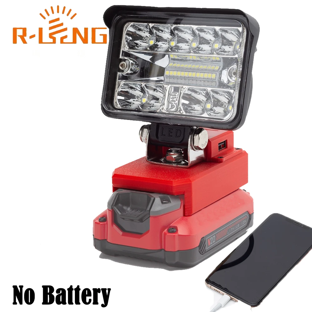 

LED Work Light for Craftsman 20V Lithium Battery w/ USB Flashlight Portable Emergency Flood Lamp Camping lamp(NO Battery )