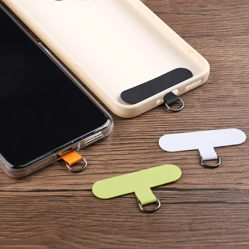 

5pcs Polyester Phone Lanyard Universal Cell Phone Strap Connector Patch With Metal D-Ring Fixing Pad Phone Case Accessories