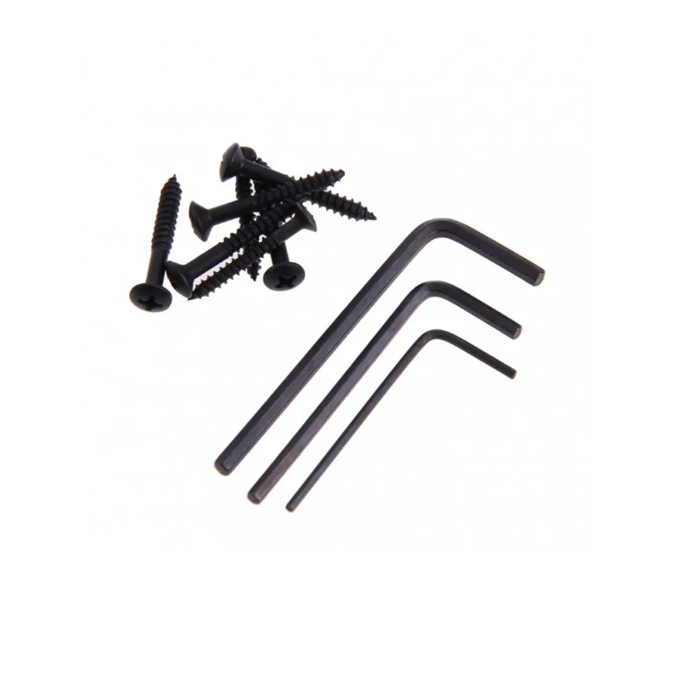 1 Set 6 String Saddle Headless Guitar Bridge Tailpiece Black for Electric Guitar Parts ReplacementJAS