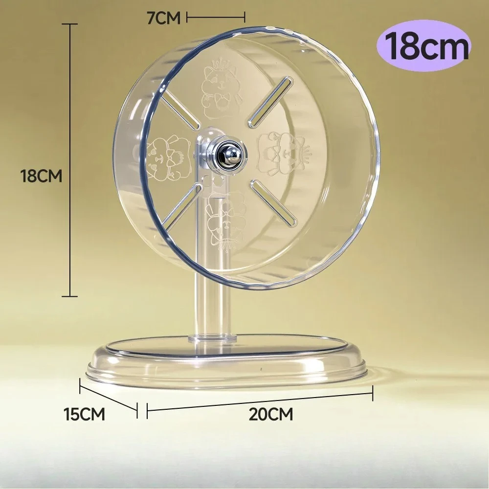 Geräuschloses Transparentes Hamster-Laufrad mit Bedrucktem Design Kleintierzubehör Geeignet für Zwergratten und Andere Haustiere – Detail 11