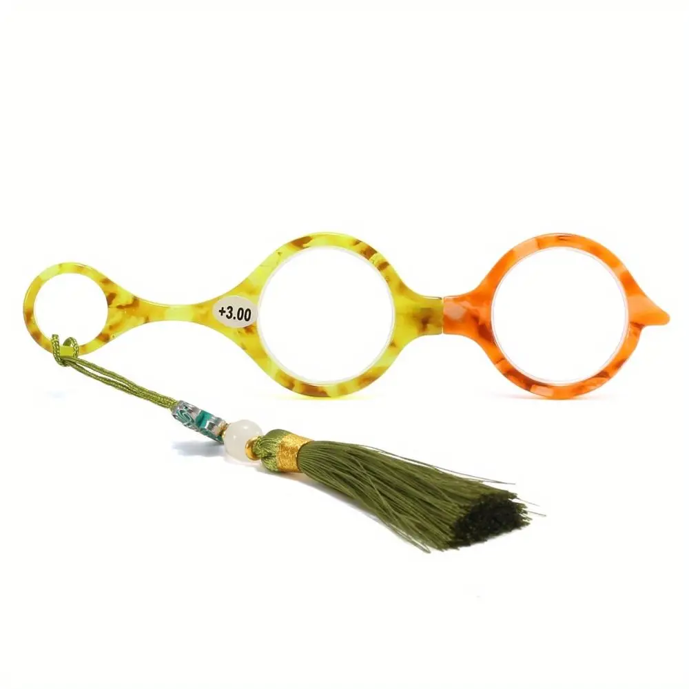 

Lightweight Anti-loss Reading Glasses Handheld +1.0 +2.0 Magnifying Glasses Foldable Tassel Necklace Readers Women Men
