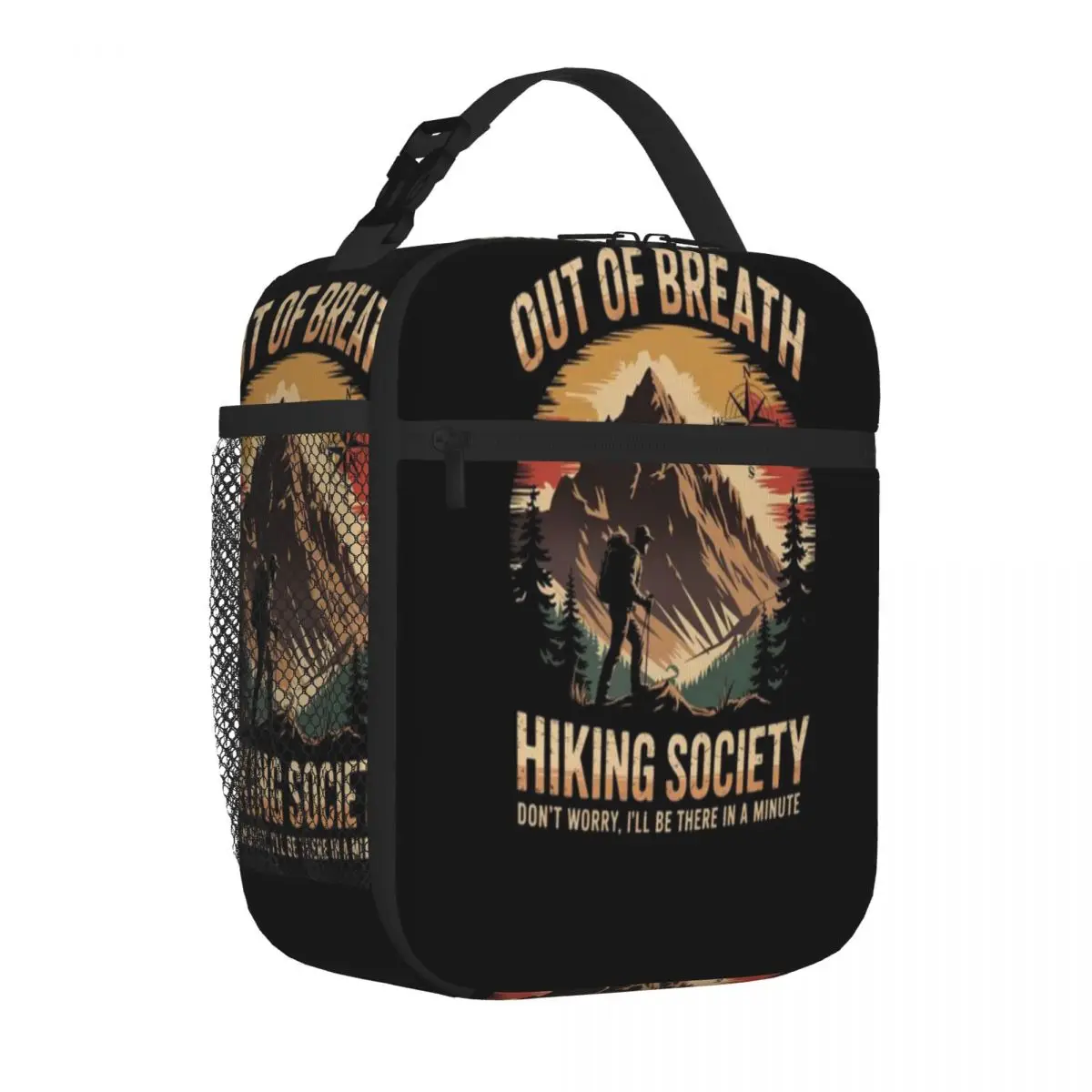 Hot Sale Out Of Breath Hiking Society For Men Women Hiker Nature Love Soft Touch Adult Lunch Bag Daily Outdoor Lunch Bag