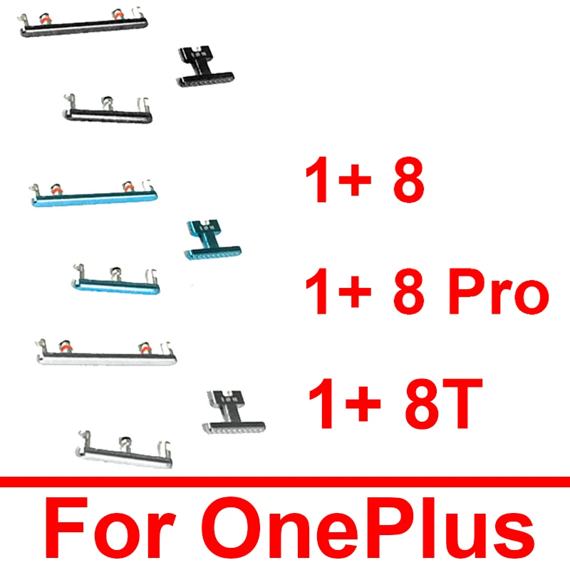 1 Set Side Audio Control Volume + Power Button Keys For Oneplus 8 8 Pro 8T On OFF Mute Button Keypad Replacement Repair Parts