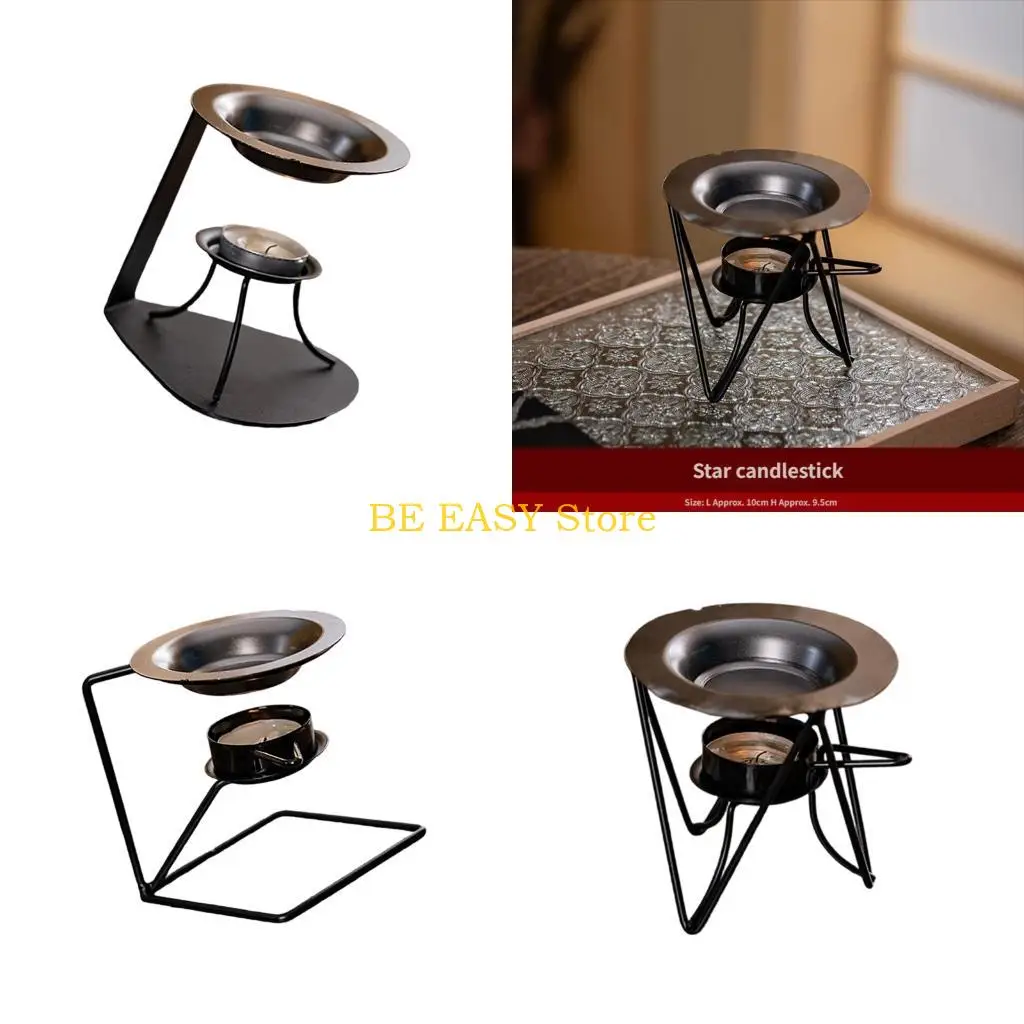 E28F Essential Oil Burners Wax Melt Burners Aromatherapys Aromas Burners Metal Oil Diffuser Tealight Holder Decors