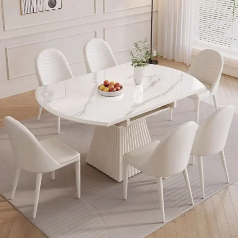 

Italian Foldable Dining Table Individual Nordic Modern Kitchen Dining Table Extendable White Sillas Para Comedor Home Furniture