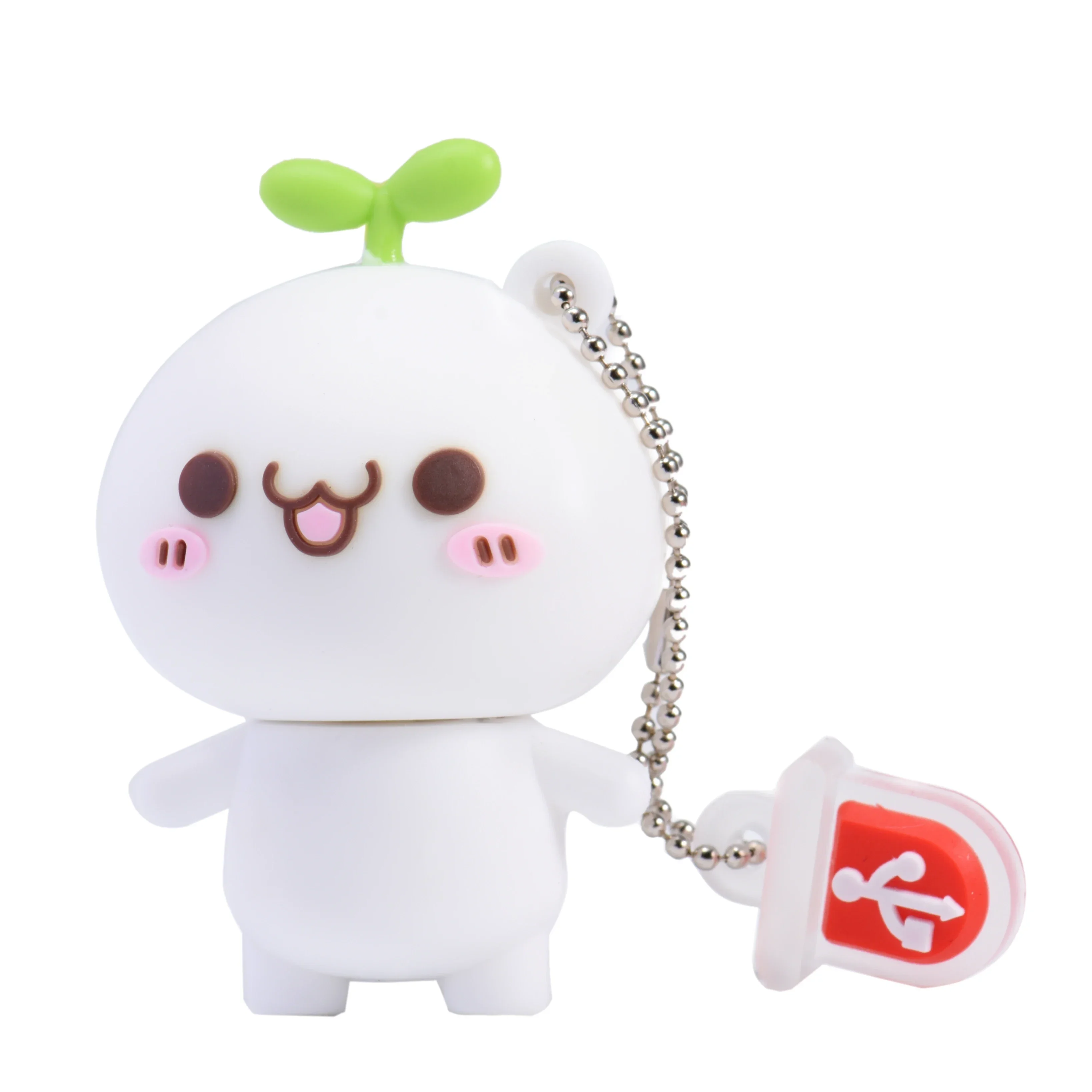 Cute Cartoon Doll USB 2.0 Flash Drive 128GB Rabbit Gifts for Children Memory Stick 64GB USB Stick with Free Key Chain 8GB