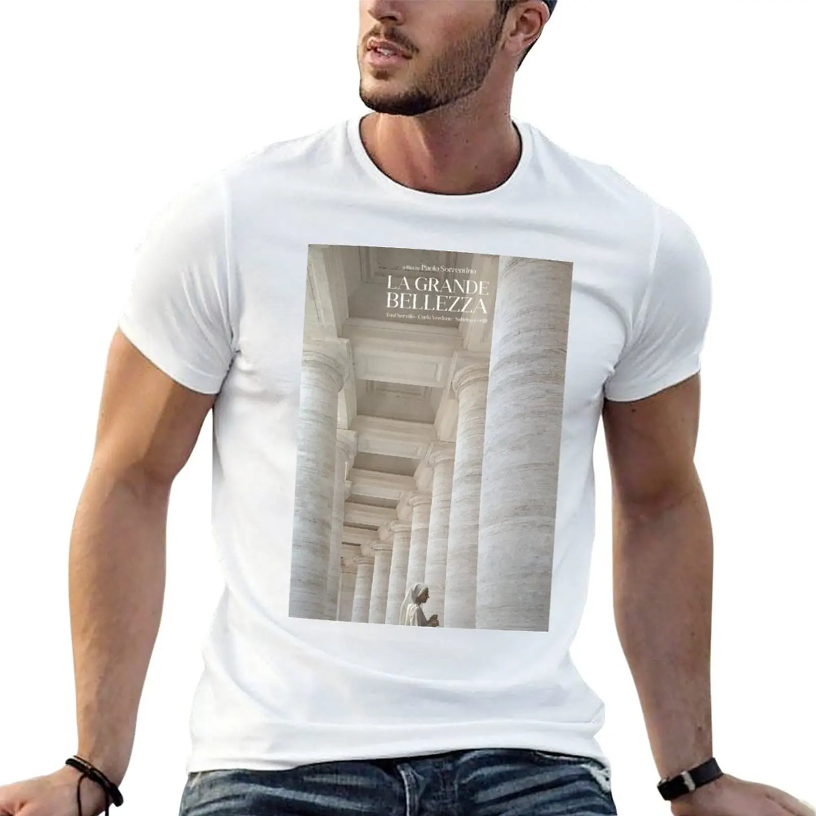 

La Grande Bellezza Paolo Sorrentino, итальянская винтажная футболка с постером фильма, мужская футболка, футболки с рисунком, футболка из 100% хлопка