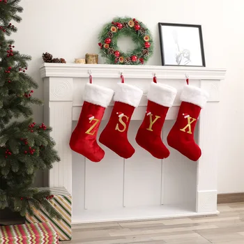 Creative Alphabet Christmas Stocking Gift Bag Christmas Tree Decoration Hanging Ornament…