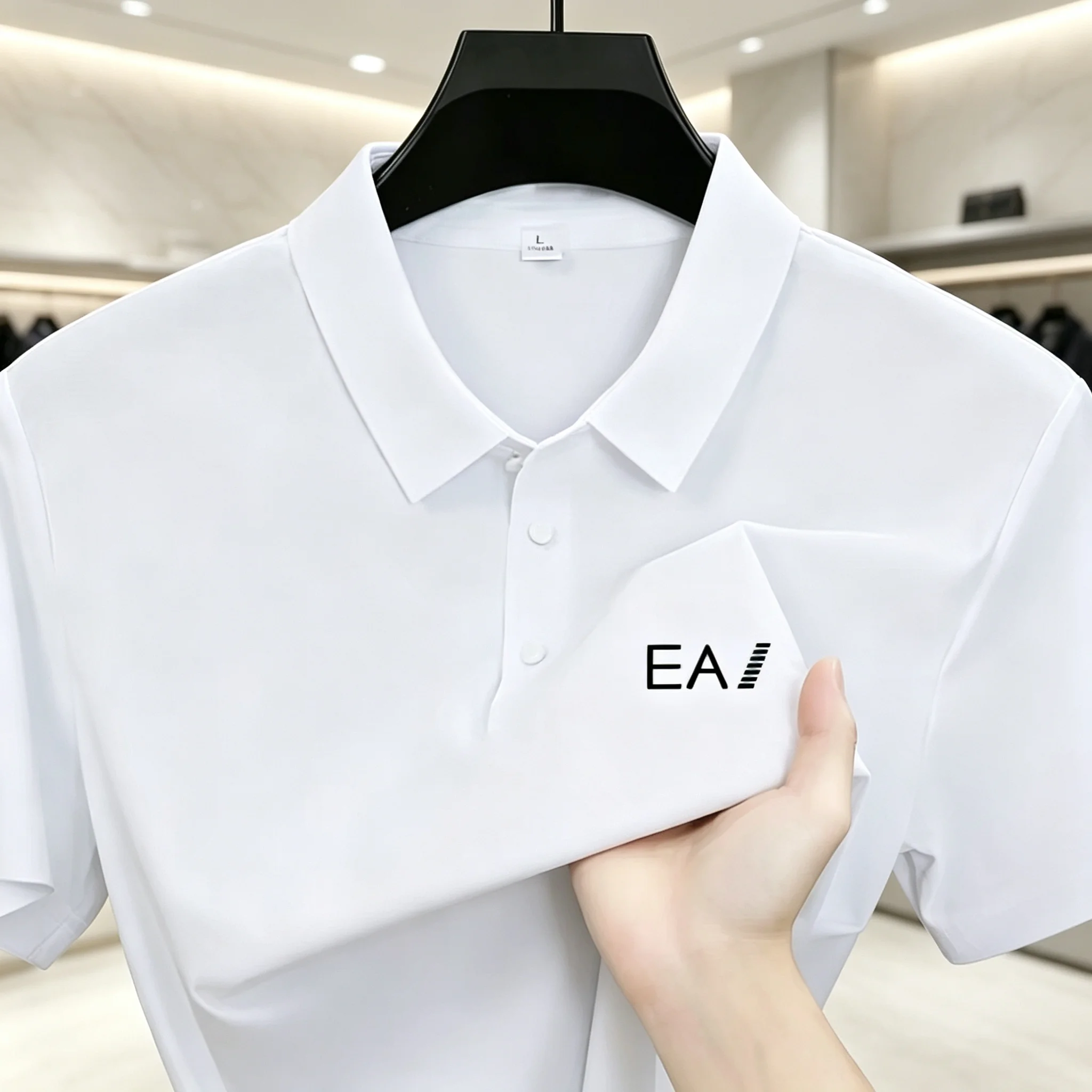 New High end brand short sleeve men's polo shirt luxury  summer Printed lightweight breathable T-shirt new fashion top onsale