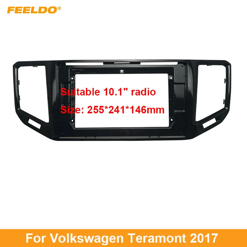 

FEELDO Car Audio 10.1" Big Screen DVD Fascia Frame Adapter For Volkswagen Teramont 2017 2Din Dash Installation Panel Frame Kit