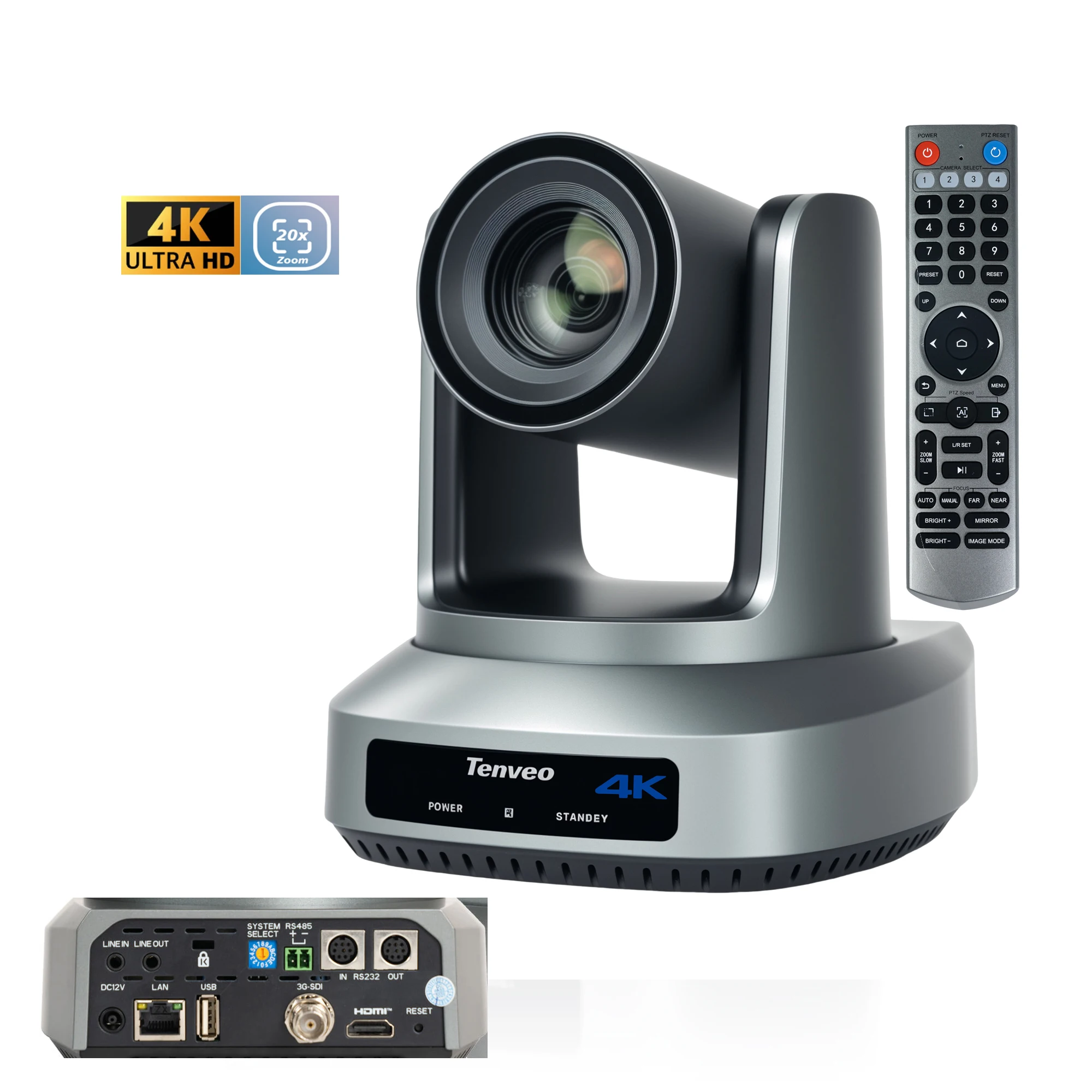 Auto Tracking 20x Optical Zoom +16 Digital Zoom 4K60fps NDI SDI HD MI USB POE Video Conference PTZ Camera For Live Streaming