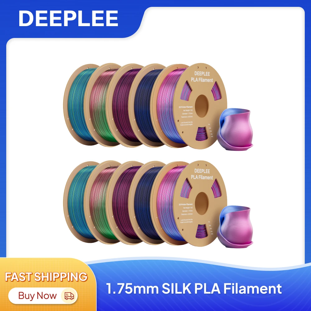 DEEPLEE Filamento PLA Seta 4/8KG per Stampante 3D, Compatibile con Neptune 4 Max e Neptune 3 Pro, PLA Seta Bronzo, Filamento Deeplee
