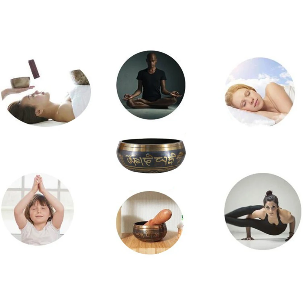 Tibetan Singing BowlSteel Tongue Drum Engraved Design Meditative Sound Yoga Meditation Healing Relaxation Musical