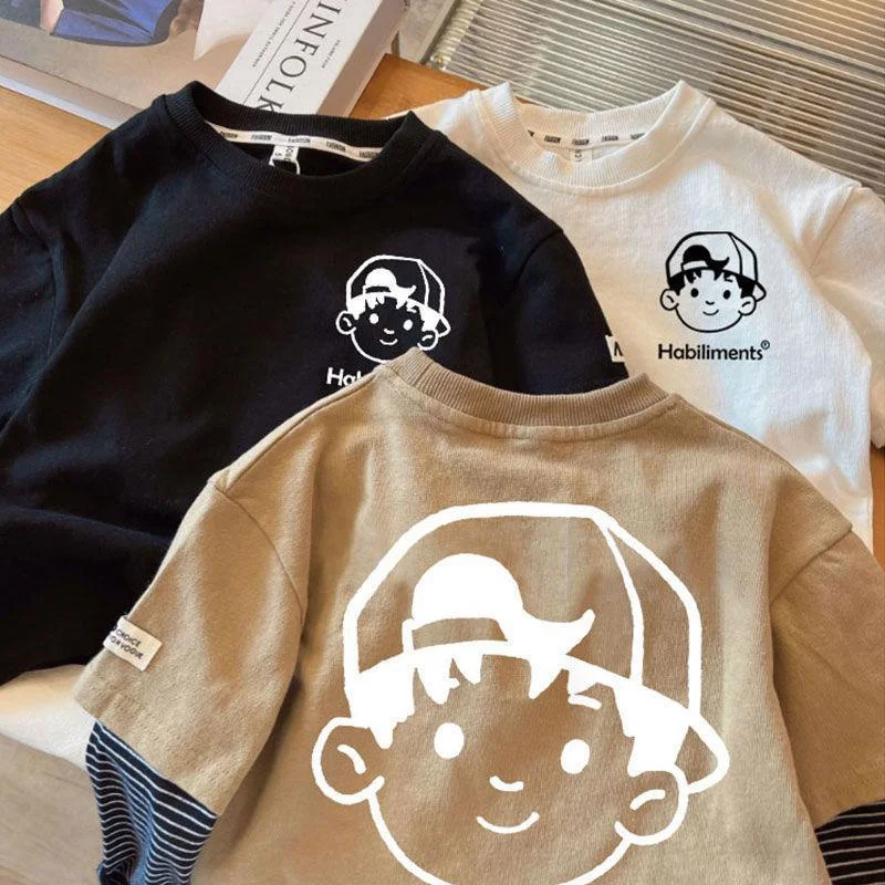 Boys Hoodies Sweatshirts Cotton Tops Outwear 2024 Black Spring Autumn Kids High Quality Children\'s Clothing