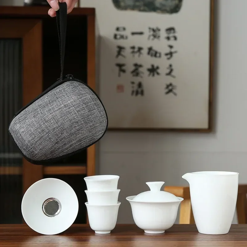 Porcelain Service Gaiwan Tea Cups Mug of Tea Ceremony Teapot Chinese Portable Kung Fu Travel Tea Set Ceramic Teacup with Filter