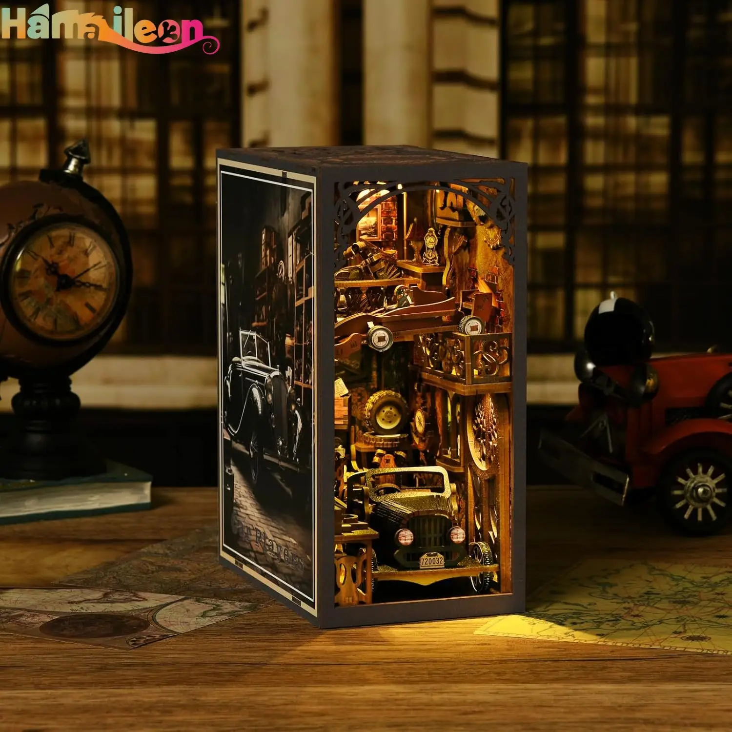 Hamaileo DIY Miniature House Kit,Dollhouse Miniature Kit,Mini Diorama House Building Kit for Adults Teens Birthday Gifts F1 Car