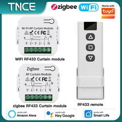 TNCE Tuya Curtain Switch module wifi zigbee rf433mhz, Roller Blinds Shutter Motor breaker, Smart Control Voice Alexa Google Home