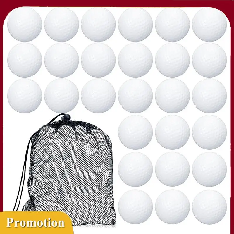 

100 Pcs Training Golf Balls Hollow Golf Plastic Ball With Mesh Drawstring Storage Bags For Training