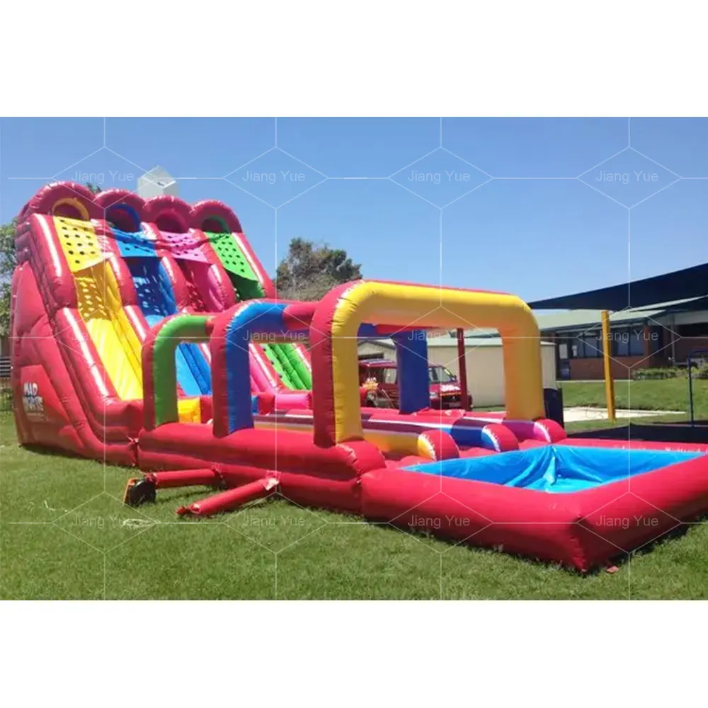 

Summer Fun Rainbow Water Slide Tree Lane Inflatable Swimming Pool Water Slide For Adult