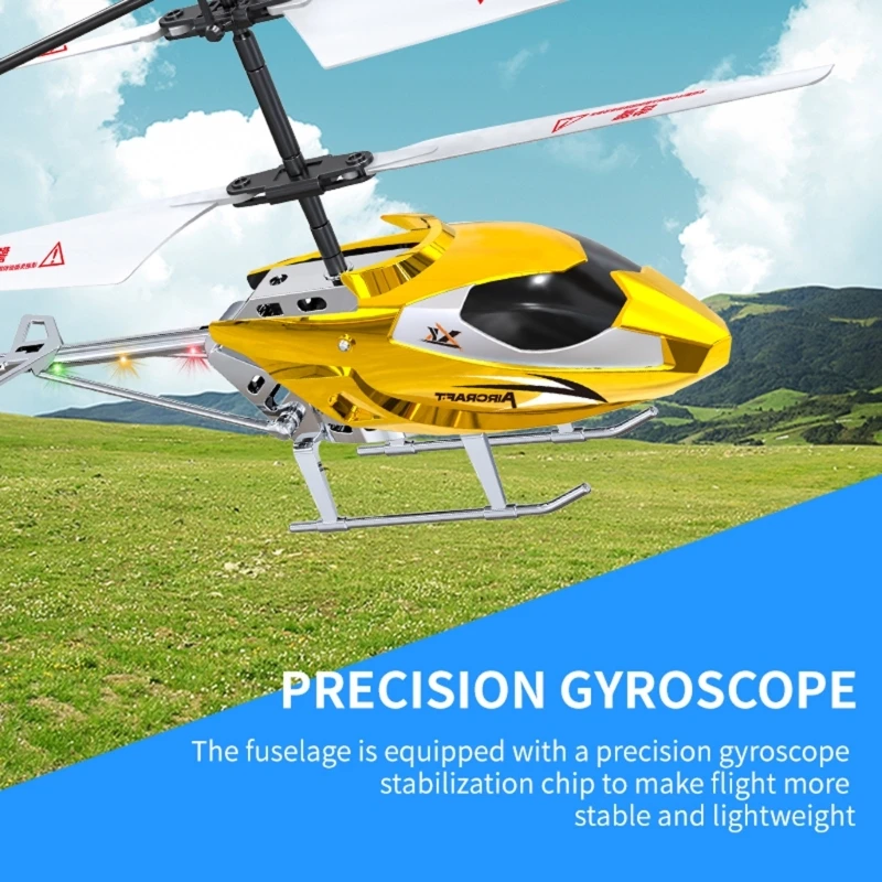 Radio Gyroscope Helicopter Remote Control Helicopter Toy with LED Light Aircraft Model Toy Gift for Kids Outdoor