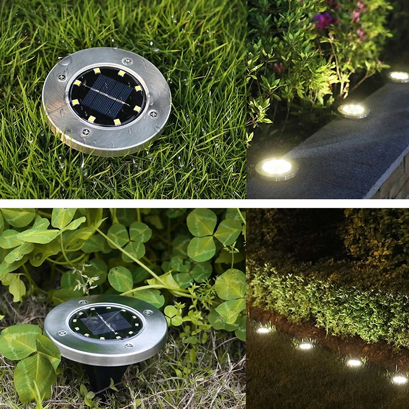 

Portable LED Outdoor Ground Mounted Lamps Hidden Solar Focused Lawn Underground Light Stainless Steel Courtyard Landscape Light