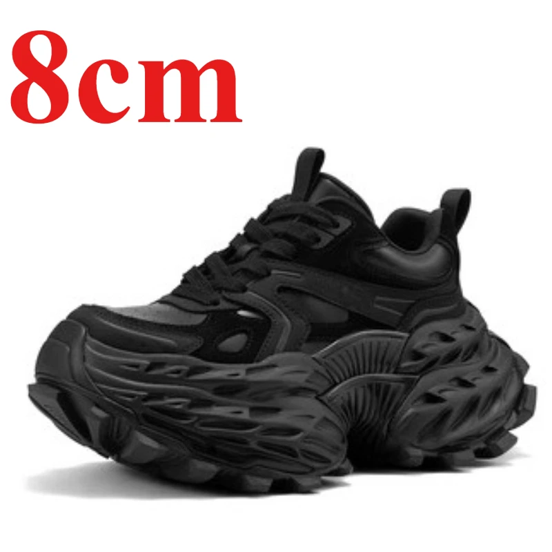 Retro Thick-soled Sports Shoes Women's 8cm Platform Spring/Summer Comfortable Breathable Heightening Daddy Shoes Casual Sneakers
